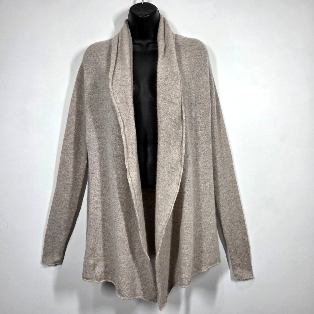 Club Monaco Cardigan XS / S Cashmere Beige Pink Shawl Collar Open Front Luxury
